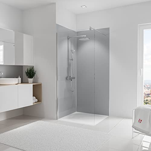 Schulte DecoDesign Set für Ecke, 2x Wandverkleidung, Motiv: Hellgrau, Größe: 210 x 90 cm, Fliesenersatz, D1900921-2-F 679