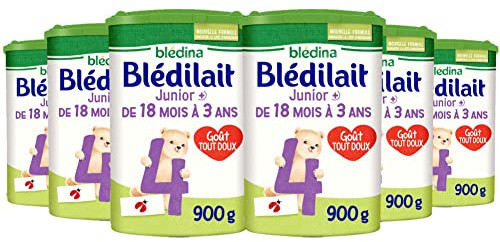 Blédina Blédilait Junior 4, Lait en Poudre pour Bébé, 18 à 36 Mois, 900g (Boîtex6)