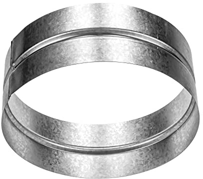 Repa Market Connecteur de conduit d'aération en métal - Extension d’évent de 200 mm - Raccord de tuyau en métal galvanisé - Raccord de tuyau de sécheuse - Extension de tuyau en métal rigide de 200 mm