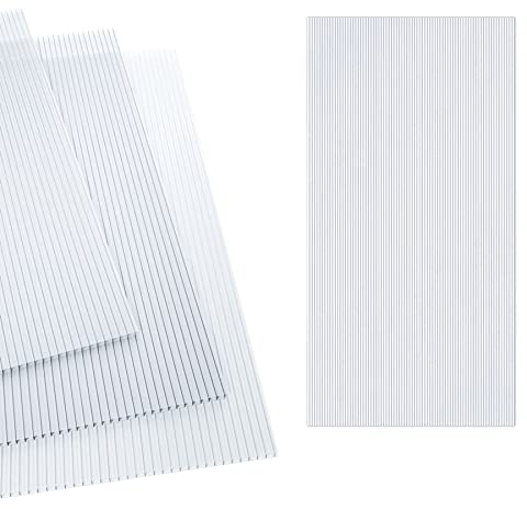Froadp 4mm Strato del Policarbonato della Doppia Parete, 1210x605mm Spessore Set di Piastre a Nido d'ape, 14pcs Trasparente Pannello UV Resistente e Intemperie della Serra per Serra del giardino