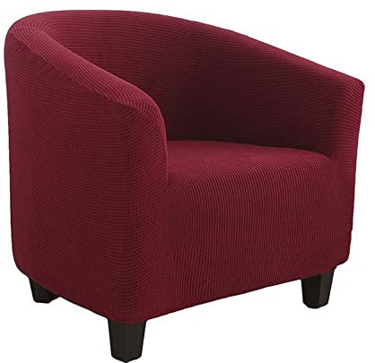 GUYIRT Abnehmbar Club Chair Schonbezug Weicher Stretch Sesselbezug Jacquard Sesselhusse Waschmaschinenfest Möbelschutz -rot-