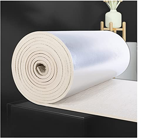 Film d'isolation thermique mural réfléchissant en feuille d'aluminium tuyau et utilisation automatique,tapis isolants autocollants,coton isolant thermique en feuille d'aluminium,25mm（thk）,1*10M (10m²)