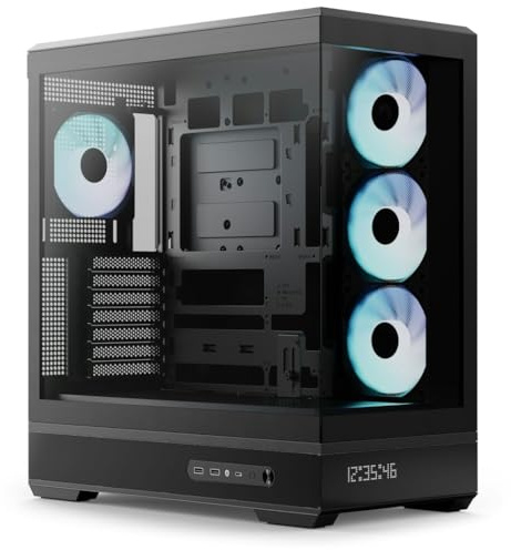 Aerocool P500B PC-Gehäuse, Midi-Tower, ATX, Tempered Glass, RGB - schwarz