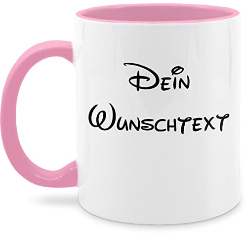Tasse Tassen 325ml - Aufdruck selbst gestalten - Wunschtext I Geschenk mit eigenem Text personalisiert - 325 ml - Rosa - mug with name paartassen personalisierte custom glühweintassen