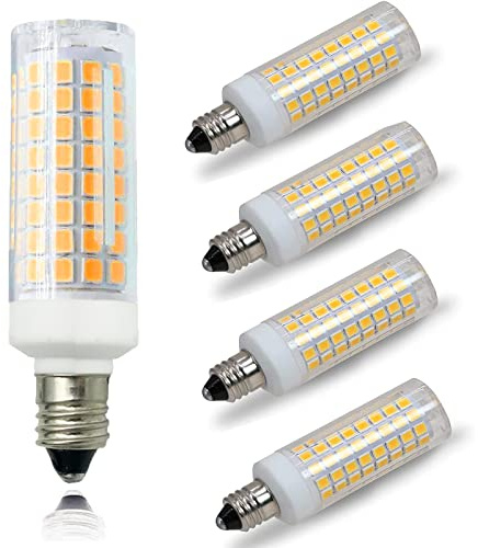 ZSSXOLED [Pack of 5] E11 LED Light Bulb 7W Dimmable Mini Candelabra Base 75W Halogen Equivalent, T3/T4 JD Corn Bulb for Indoor Chandeliers Cabinet Decorative Lighting Warm White 3000K