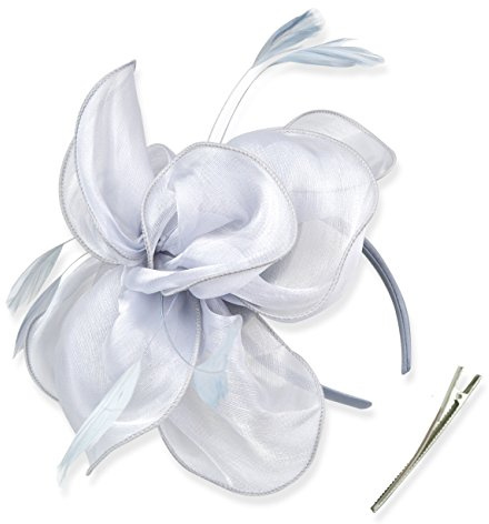 DRESHOW Fascinators Hat for Women Cocktail Tea Party Headwear Flower Mesh Ribbon Feathers Headband