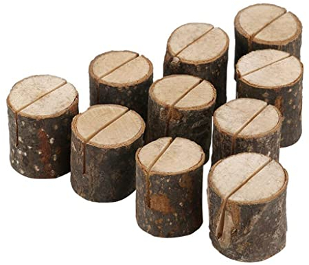 misppro Lot de 10 pinces vintage en bois pour table de mariage, nom, numéro de carte
