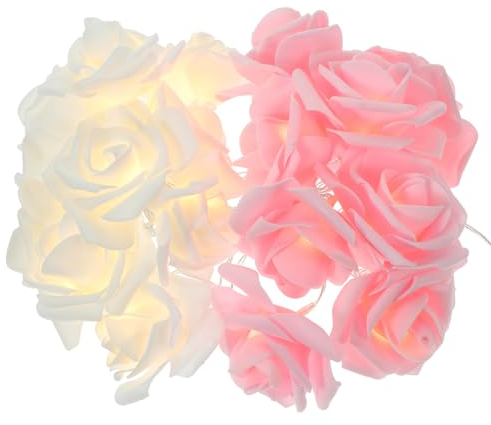 IMIKEYA Rosen Lichterkette, 3 Meter 20 Rose LED Lichterkette Blumen Girlande Schlafzimmer Innen Rosen mit Blumengirlande Für Hochzeit Weihnachtsbaum Geburtstag Festival