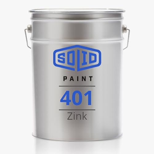 Solid Metallschutzlack Metallfarbe Metalllack Farbe für Metall Stahl Eisen Zink Aluminium Farbe ZINC 401 5l Grau