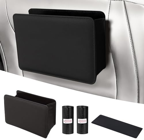 FINEASY Auto Mülleimer Klein, Faltbar Zubehör Innenraum Frauen, Organizer Gadget Aufbewahrungsbox, Mehrzweck Mini Mülleimer Car Accessories, Leder Lkw Zubehör Mit 100 Müllsäcke