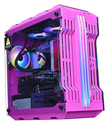 ARrase Computer Case,Tempered Glass Side Panel,Full Side View, Desktop Computer Case,7x120mm Fans,Supports Micro-ATX/Mini-ATX,RGB Light Strip (Color : Style 2), 18648