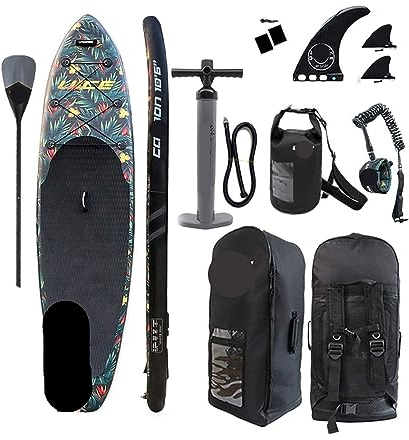 CCYENG Surfbrett, aufblasbares Paddle-Board, doppellagig, 320/335 cm, aufblasbares Sup-Board, Stand-Up-Paddle-Board, Multifunktions-Angeln, Yoga, Surfbrett, Erholung i