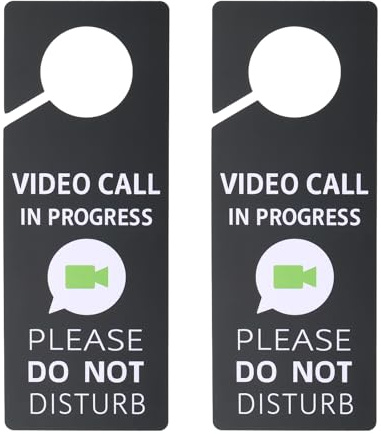 PATIKIL Bitte nicht stören Türanhänger Schild, 2 Stück PVC beidseitiges Videosignal in Bearbeitung Türschild Dekor für Büro, Besprechung, Sitzung, Zuhause, Aufnahme, Grau, 9,3 x 3,5