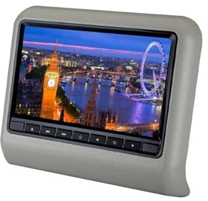 MZZYG Lecteur DVD de Voiture Écran LCD De 9 Pouces for Appui-tête De Siège Arrière De Voiture, Lecteur Multimédia Mp3/mp4, Transmetteur FM, Télécommande, Lecteur DVD, Moniteur(Gray)