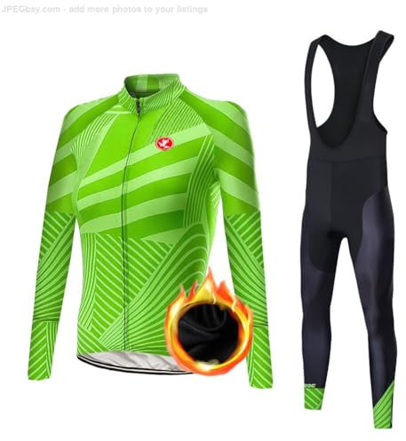 UGLY FROG 24NvZRTZ01 Damen Radsportanzüge Radtrikot Kleidung Langärmeliges Fahrradtrikot mit Thermofleecefutter Radhose mit Sitzpolster Winter