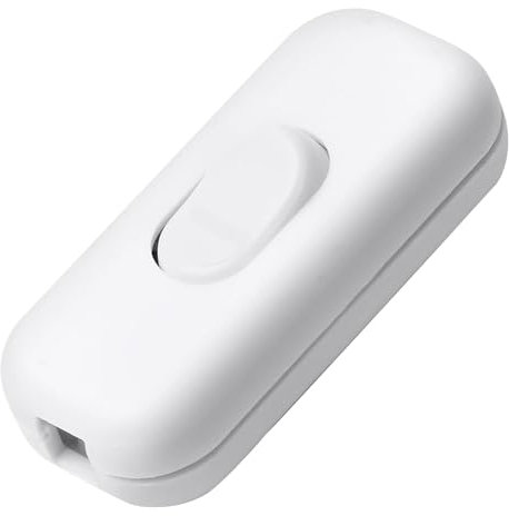 1 Pezzi Interruttore Torpedo,Interruttore Lampade Bi-Pole,6A 250 V Interruttore Bipolare Lampada a 2-3 Poli,Interruttore a Bilanciere per Piccoli Elettrodomestici Lampade da Scrivania (Bianco)