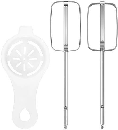 Guniata 2 Pcs Hand Mixer Beaters Stainless Steel Hand Mixer Attachments with Egg White Separator Multifunctional Hand Mixer Replacement Beaters for Some Hand Mixers(Four Sticks*2 Branches,Silver)