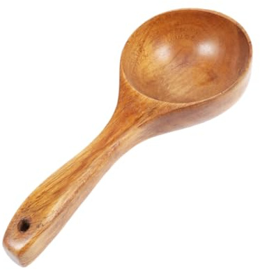 DECHOUS Mestolo in Legno Rotondo, Capacità, Corda per Appenderlo, per Servire Acqua o Vino in Cucina Stili multipli