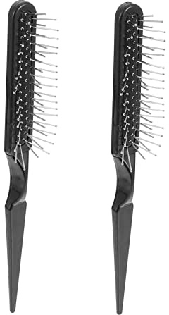DEARMAMY Spazzola Per Chioma Setole Metalliche 2 Pezzi Pettine Per Airbag Da Massaggio Del Cuoio Capelluto Pettine Professionale Per Tintura Manico Appuntito Per Parrucchieri