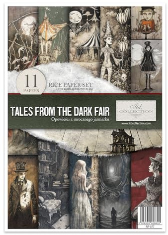 ITD Collection - Reispapier Decopatch - Decoupage Papier - Motivpapier für Serviettentechnik - Rice Paper Sheets - A4 29,7 x 21 cm - Tales from the Dark Fair - RP-077