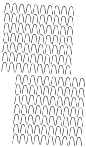 Abaodam 2 Series Clavos U Forma para Fijar De Jardín Clavos Metálicos con Puntas Afiladas para Asegurar De Alambre Y De Enlace 140 Piezas*2