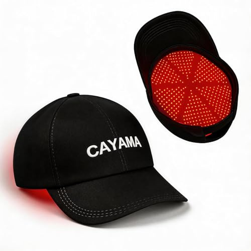 CAYAMA Gorra de crecimiento del cabello con luz roja para hombres y mujeres, 528 emisores de luz total, cobertura completa del cuero cabelludo, luz roja de 660 nm + NIR, ajuste ajustable, cuidado del