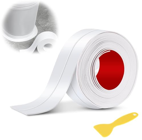 Bath Sealant Strip Self Adhesive Waterproof Bathroom Sealant Tape with Sealing Tool Strong Adhesive, Leak-Proof, Easy to Install for Shower, Kitchen, Toilet, Wall Corner, Bathtub 22 mm×3.2 m
