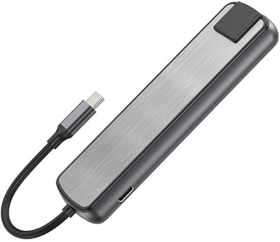 Ljmyy Estación de acoplamiento USB C 6 en 1 Auminum USB C a USB 3.0 PD60W Gigabits Puerto Ethernet 3x USB 3.0 Adaptador para portátiles Estación de acoplamiento