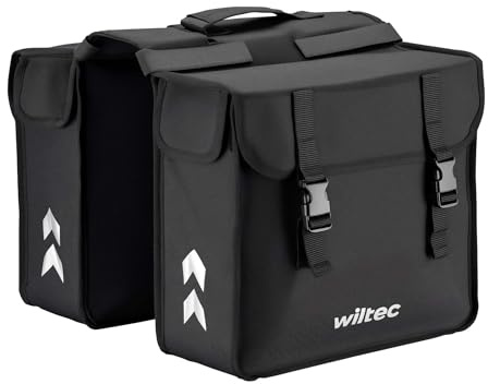Wiltec Dubbla cykelväskor 35 x 13 x 30 cm, packväska för pakethållare rymmer 30 l, vattentät väska för cykel, elcykel