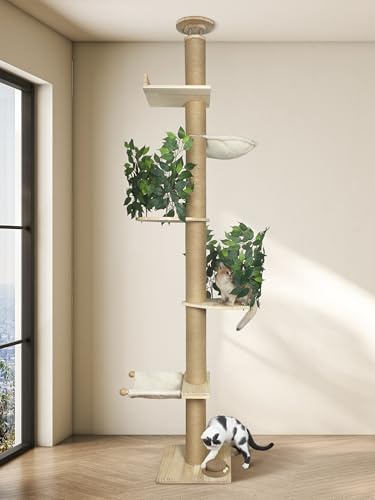 Fantasreen Kratzbaum Deckenspanner 246-316cm, 5 Etagen, 11cm Stab