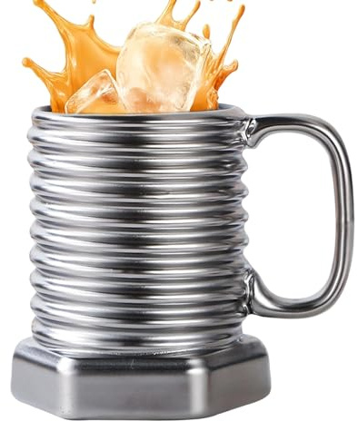 De té – Vasos de diseño a rosca con interior negro – De cerámica de té, para capuchino, leche, cacao, vino, cerveza, cocina, restaurante, casa, cumpleaños