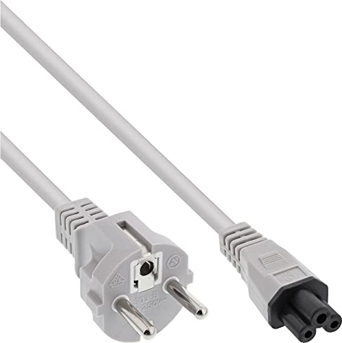 InLine 16656R cavo di alimentazione Grigio 0,5 m CEE7/7 Accoppiatore C5 - Cavi elettrici (0,5 m, Male connector/Female connector, CEE7/7, Accoppiatore C5, Grigio)