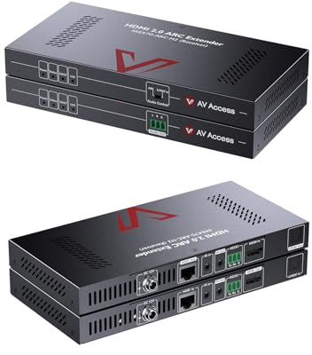 AV Access 4K ARC HDMI Extender (HDBaseT) bis 70m/230ft, UHD 4K@60Hz mit HDR10 & 3D Effekt, S/PDIF Audio, Audio Return Channel, EDID Management, HDCP 2.2, 2-Wege PoC + IR + RS232, über Cat 5e/ 6/7