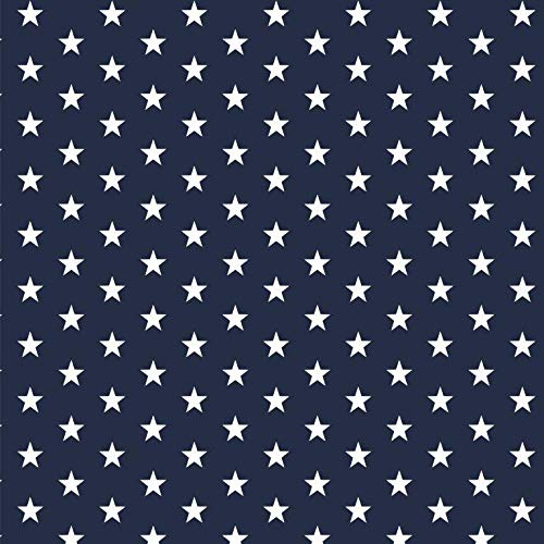 babrause® Baumwollstoff Sternchen Navy Blau Webware Meterware Popeline OEKOTEX 150cm breit - Ab 0,5 Meter