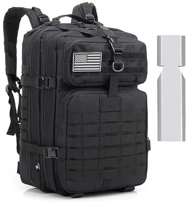 wessleco 50L Mochila Tácticas Militar Plegable Impermeable Mochila Supervivencia, Montañismo, Senderismo, Trekking, Acampada, Aventura o Viajes,Negro