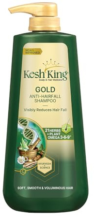 Emami Ayurvedisches Shampoo gegen Haarausfall Kesh King reduziert Haarausfall, 21 natürliche Inhaltsstoffe mit der Güte von Aloe Vera, Bhringraja und Amla für seidiges Haar (Grün, 600 ml (1 Pack))
