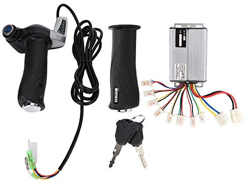 VGEBY Motor Brushed Speed ​​Controller Kit 1000W 36V/48V Elektromotor Scooter Control Set Batterieanzeige Gasdrehgriff mit Schloss(36V)