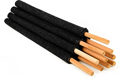 KUNSTIFY Wachsfackeln | 10 Stück mit 120 min Brenndauer Wachs Fackeln mit Handschutz Erwachsene Kinder Wanderung, Fackel Feuerfackel Feuer Garten Laterne Nachtwanderung Lagerfeuer Feuerwerk Outdoor