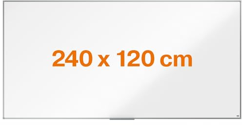 Nobo Basic Whiteboard, 240 x 120 cm, magnetisch, trocken abwischbar, Magnettafel mit Aluminiumrahmen, Eckmontage im Quer- oder Hochformat, inkl. Stiftablage – Amazon Exklusiv