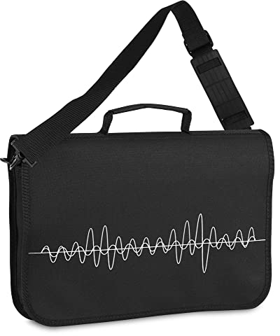 Classic Cantabile Notentasche - Tasche für Musikunterricht und Musikalische Früherziehung - Für Noten im DIN- und US-Format - Schultergurt - Innenfächer für Utensilien - Musik-Design - schwarz