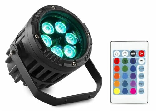 BeamZ PRO BWA63 - PAR Strahler - LED Effektstrahler - 6x3 Watt Outdoor LED PAR Strahler - IP65 wasserdicht - Bühnenbeleuchtung mit Aluminiumgehäuse - Discolicht Partylicht - Gartenbeleuchtung | Für den Außenbereich geeignet, kompaktes Design, zuverlässiger Betrieb, für feste Installationen