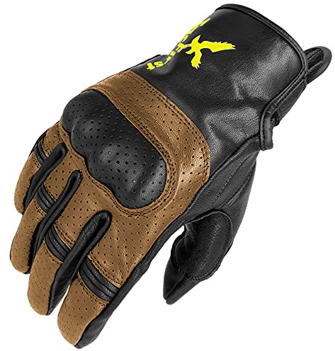 TacFirst AMALFITANA Motorradhandschuhe Echtleder Sommer Hard Knuckle | Klassischer Vintage-Look trifft auf perforiertes Leder, Knöchelschutz und direktes Griffgefühl für Motorradtouren.