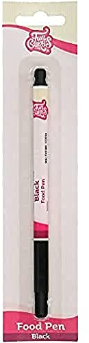 FunCakes Food Pen Noir: Stylo Alimentaire pour Décoration de Gâteaux, Pâtisseries et Desserts, Pointe Flexible pour Lignes Épaisses et Fines, Idéal pour Personnaliser, Certifié Halal