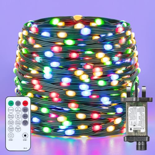 GlobaLink Rope Lights on Dark Cable, 25M/82FT 500Leds Christmas Rope Lights, IP65 Waterproof Led Tube Light with 8 Modes, Mains Powered Christmas String Lights for Xmas Tree Garden Fence Decor