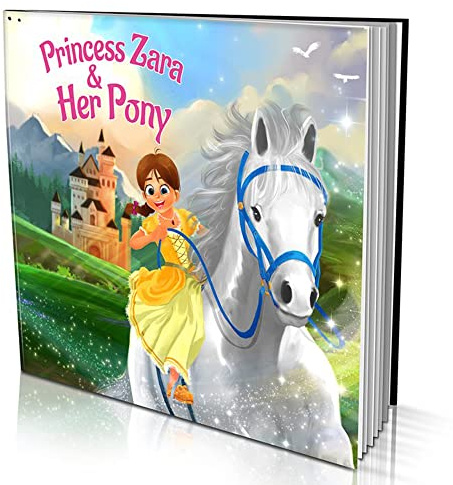 Personalised Story Book by Dinkleboo - The Princess and Her Pony - for Girls Aged 0 to 8 Years Old - A Story About Your Daughter’s Adventure with Her Pony - Smooth, Matte Finish. Soft Cover
