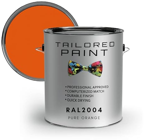 RAL2004 Pure Orange 1L Litre Direct To Metal 1k Brush or Spray On Paint Gloss Smooth Finish Exterior & Interior (All-in-One Primer, Undercoat & Topcoat - Corrosion & Rust Resistant)