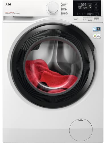 AEG 6000 Series Washing Machine LFR61944AD, ProSense Freestanding Washing Machine, WiFi Connected, 9kg Load, 1400rpm Spin, Energy Class A, White
