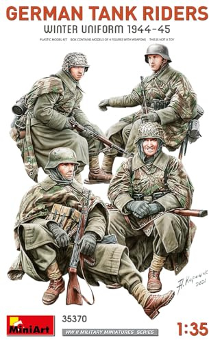 MiniArt 35370 1:35 Fig. Soldaten mitfahrend (4) Winter - originalgetreue Nachbildung, Modellbau, Plastik Bausatz, Basteln, Hobby, Kleben, Modellbausatz, Zusammenbauen, unlackiert