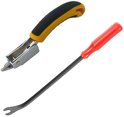 Polster- und Konstruktionsklammerentferner-Set inkl. Schneidezange, Reißzwecken, Teppichentferner zum Entfernen von Nägeln und Klammern auf Möbeln, Boden, Holzkoffer, Karton, Fotorahmen (2 Stück)