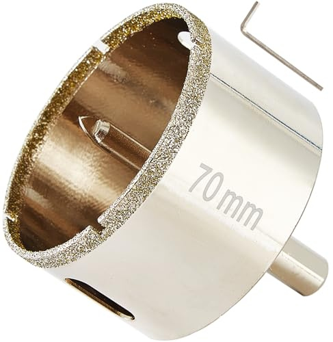 DaduoRi 70mm Diamond Hole Saw with Pilot Bit, 70mm Tile Hole Cutter with Center Drill Bit for Marble, Granite, Ceramics,Porcelain Tiles, Glass,Wet Use